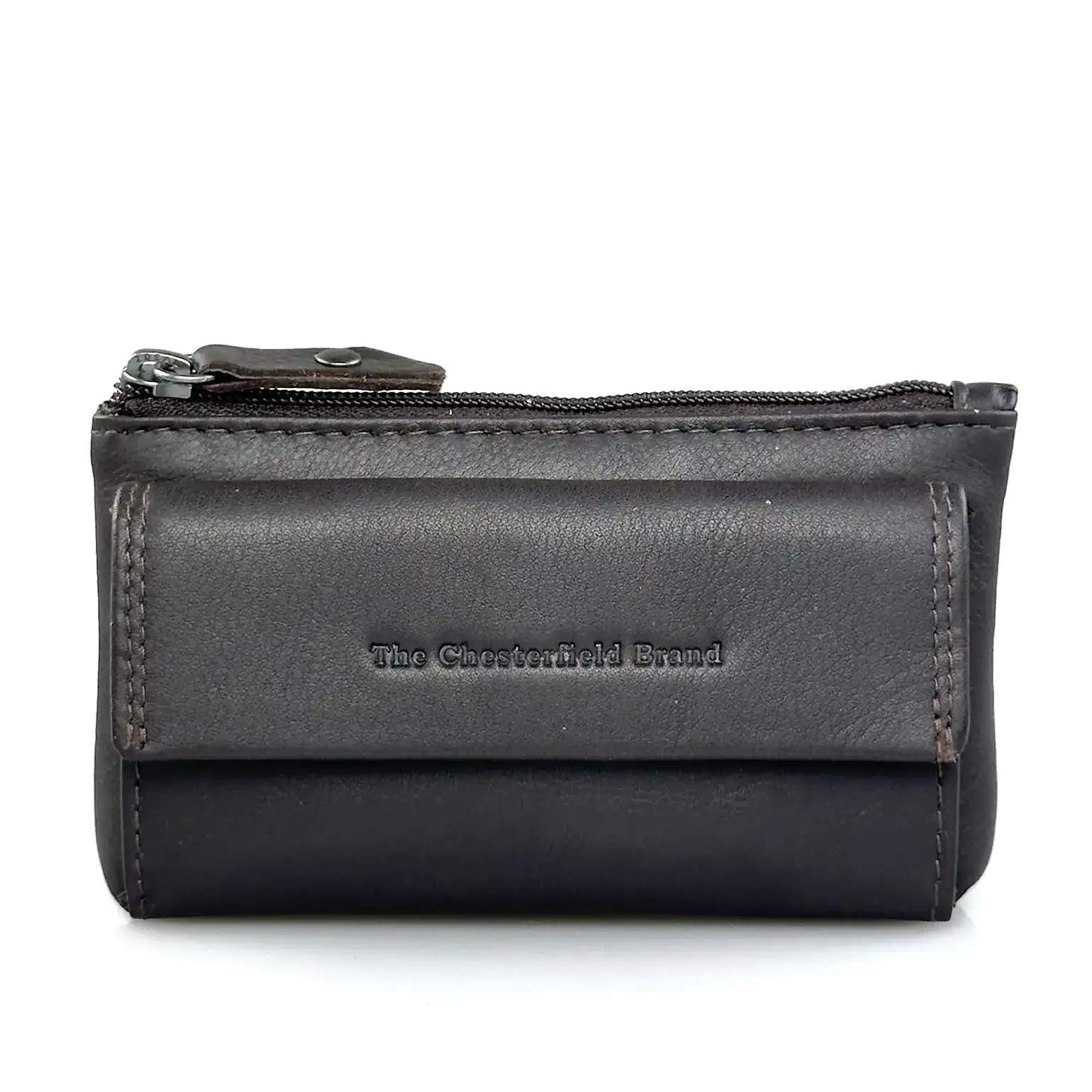 Δερμάτινο πορτοφόλι κλειδοθήκη The Chesterfield Brand σε καφέ χρώμα με φερμουάρ