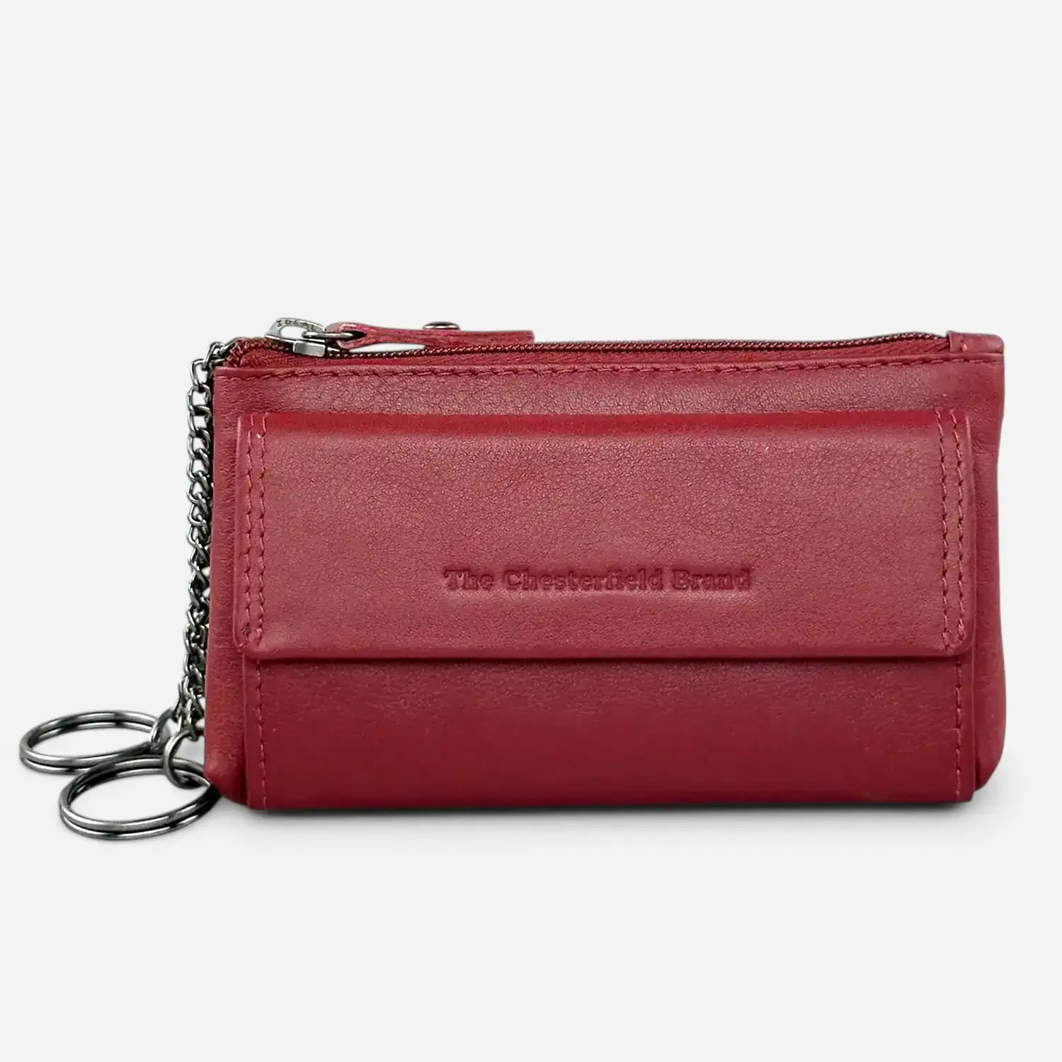 Δερμάτινο πορτοφόλι κλειδοθήκη The Chesterfield Brand σε κόκκινο χρώμα με φερμουάρ