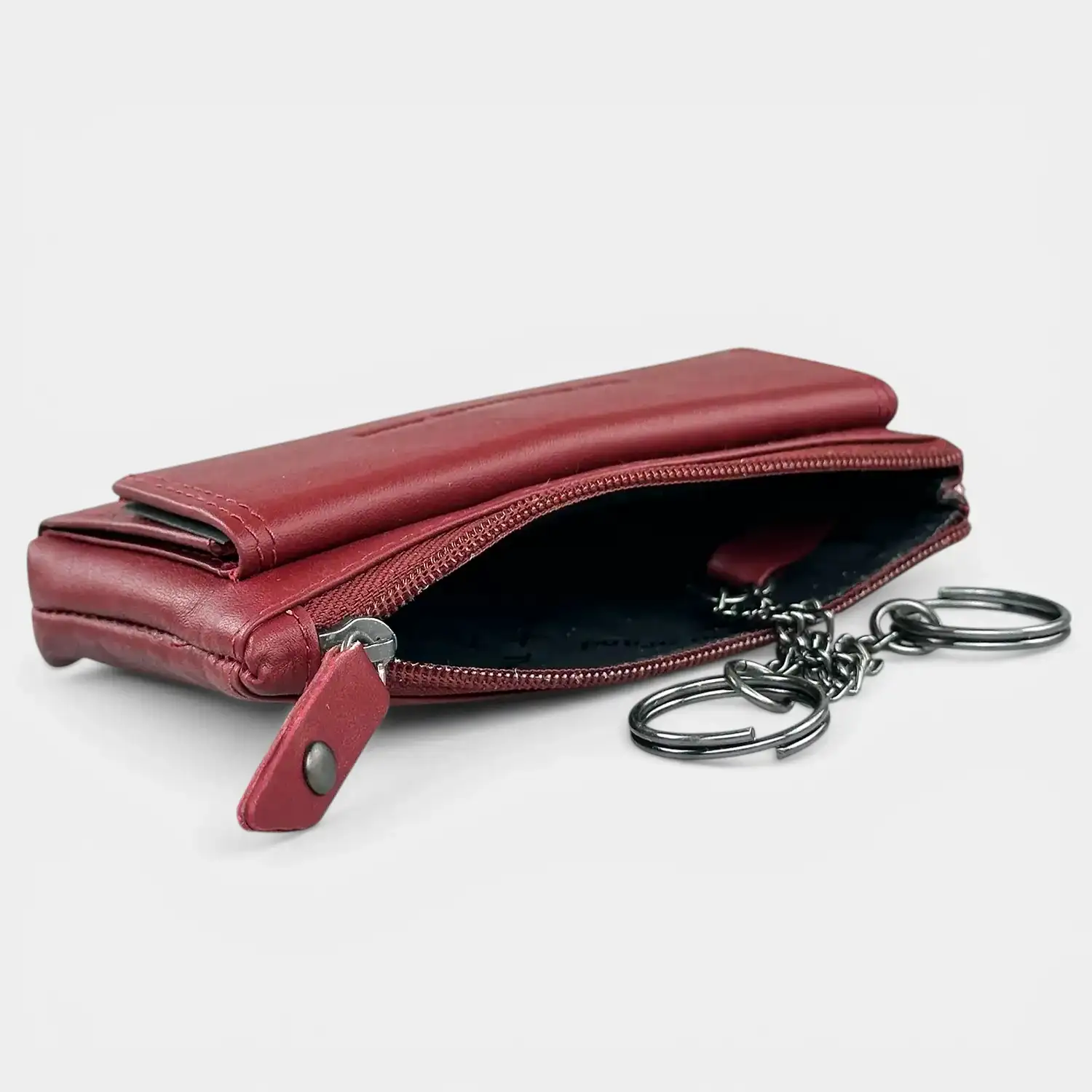 Δερμάτινο πορτοφόλι κλειδοθήκη The Chesterfield Brand σε κόκκινο χρώμα με φερμουάρ