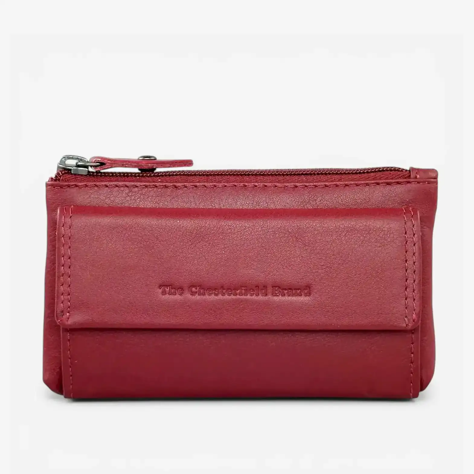 Δερμάτινο πορτοφόλι κλειδοθήκη The Chesterfield Brand σε κόκκινο χρώμα με φερμουάρ