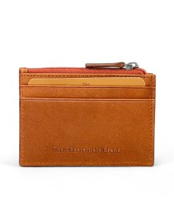 Chesterfield RFID Κάρτοθήκη δερμάτινη Κονιάκ με φερμουάρ C08.900231