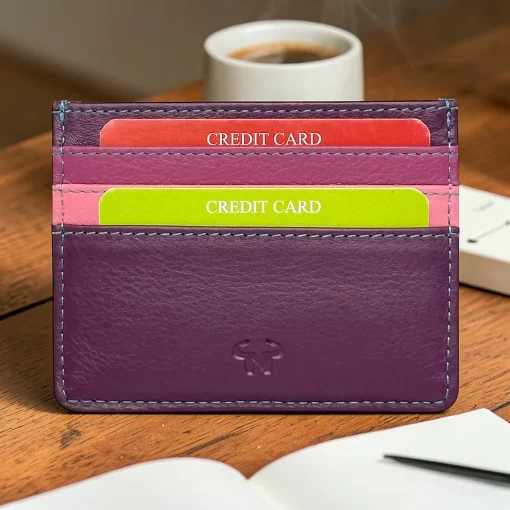 Δερμάτινη Καρτοθήκη Calfnero C1044 Μωβ