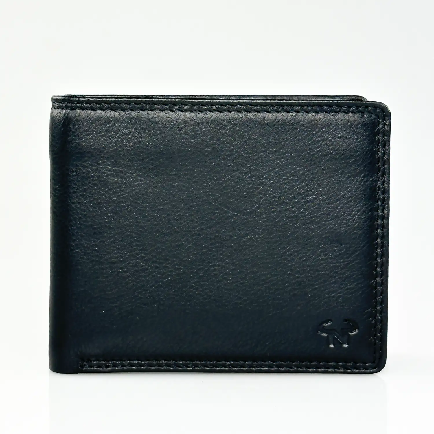 Δερμάτινο ανδρικό πορτοφόλι Calfnero C1124 σε μαύρο χρώμα με εσωτερικό φερμουάρ για κέρματα και slim σχεδιασμό.