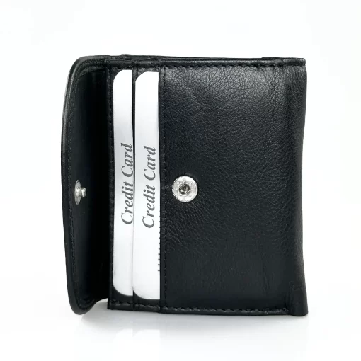 Δερμάτινο Γυναικείο Πορτοφόλι Μικρού Μεγέθους Calfnero C1193 Μαύρο