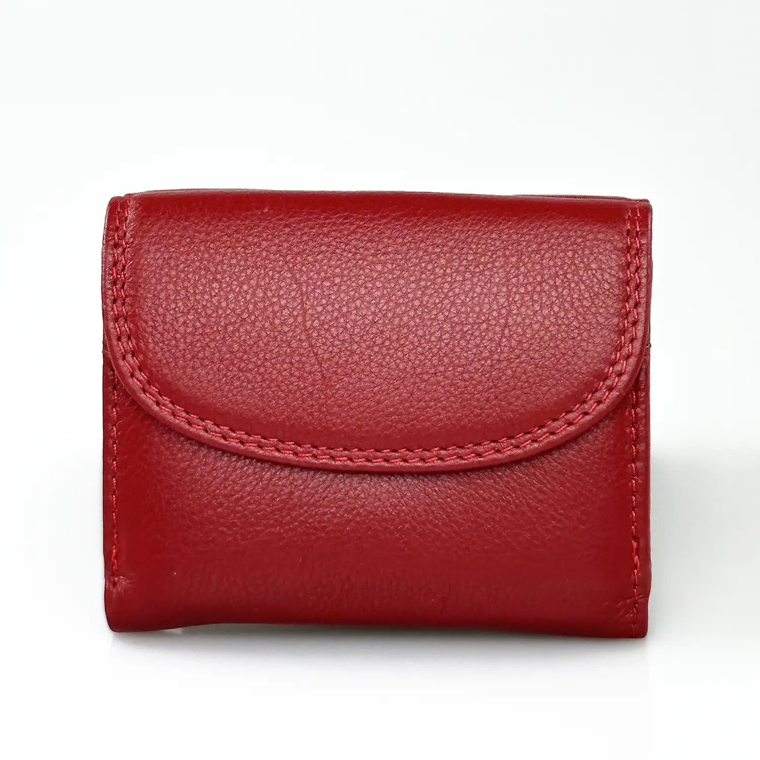 Γυναικείο δερμάτινο πορτοφόλι Calfnero C1193 σε κόκκινο χρώμα, μικρού μεγέθους με θήκη κερμάτων και γνήσιο δέρμα.