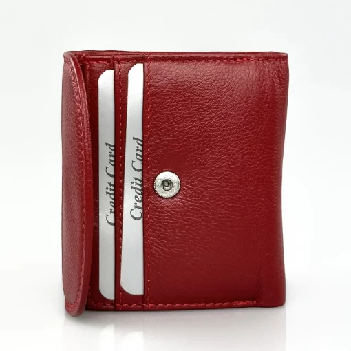 Δερμάτινο Γυναικείο Πορτοφόλι Μικρού Μεγέθους Calfnero C1193 Κόκκινο