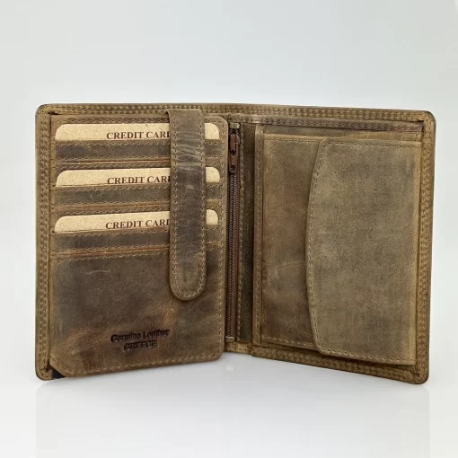 Δερμάτινο Ανδρικό Πορτοφόλι Calfnero C1221 Καφέ Ανοιχτό