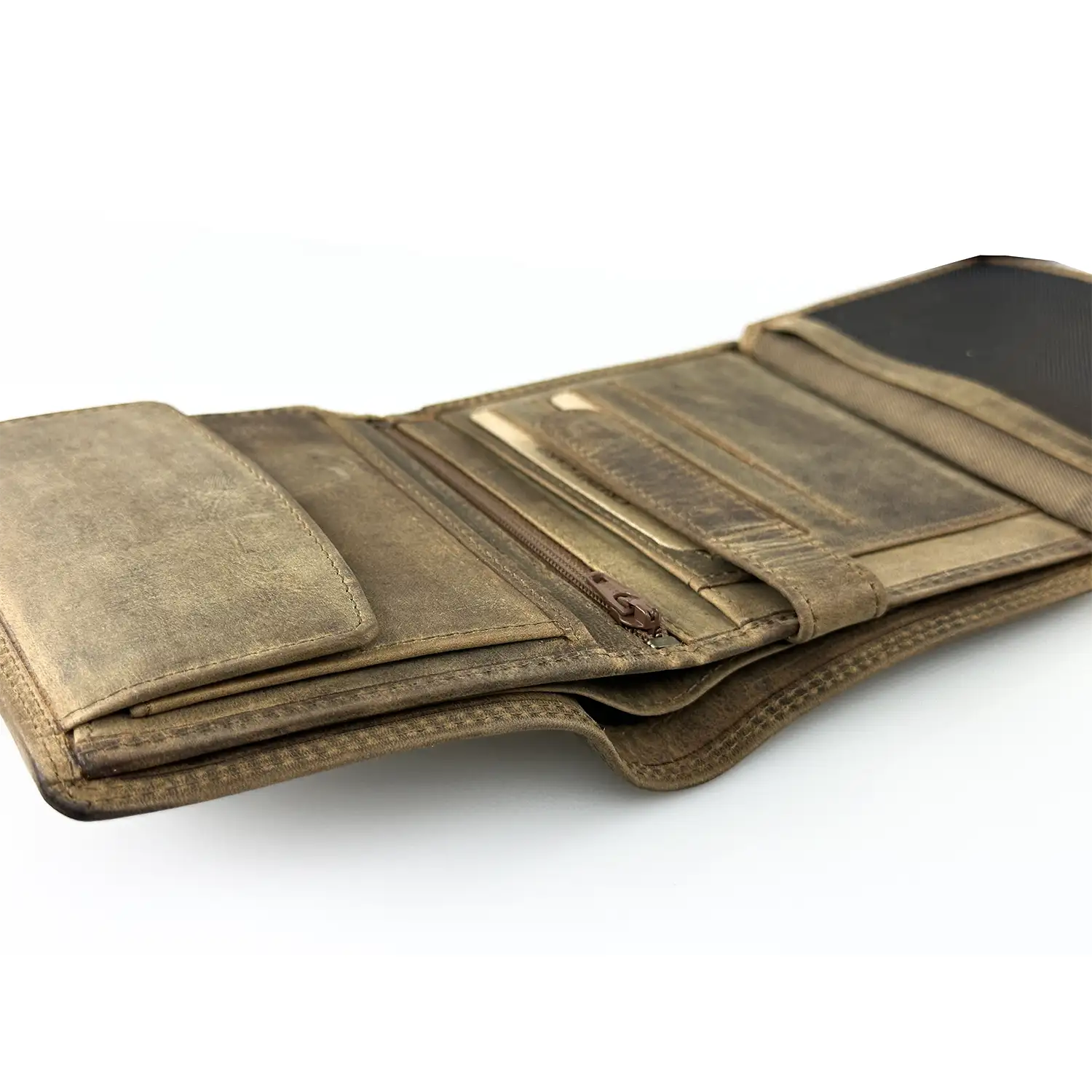 Ανδρικό δερμάτινο πορτοφόλι Calfnero C1221 Hunter καφέ ανοιχτό