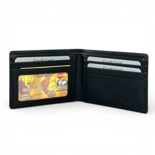 Δερμάτινο Ανδρικό Πορτοφόλι Calfnero C1348 Μαύρο