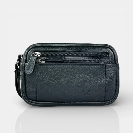 Δερμάτινο Ανδρικό Τσαντάκι Χειρός Calfnero C155S Μαύρο