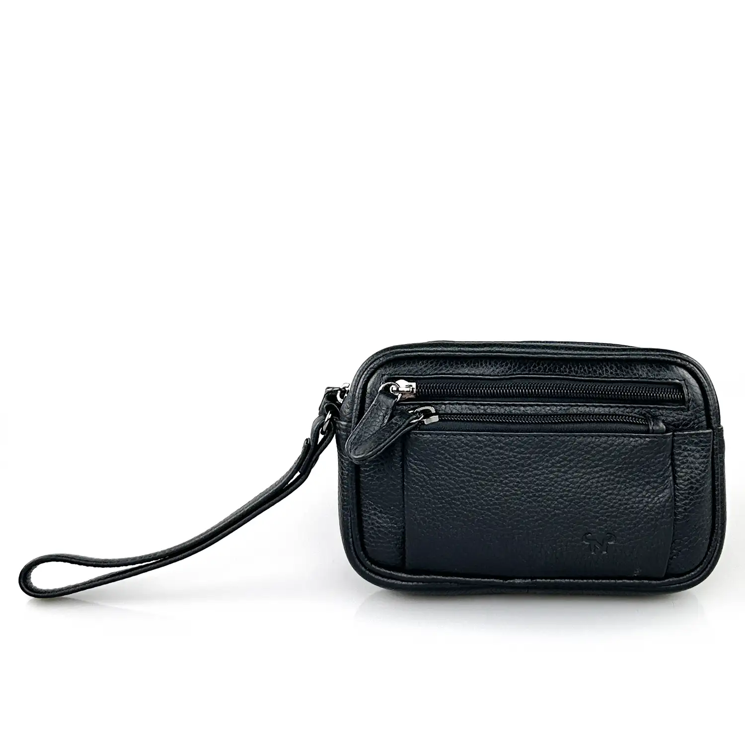 Δερμάτινο ανδρικό τσαντάκι χειρός Calfnero με πολλές θήκες φερμουάρ