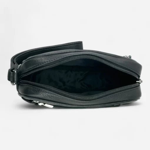 Δερμάτινο Ανδρικό Τσαντάκι Χειρός Calfnero C155S Μαύρο