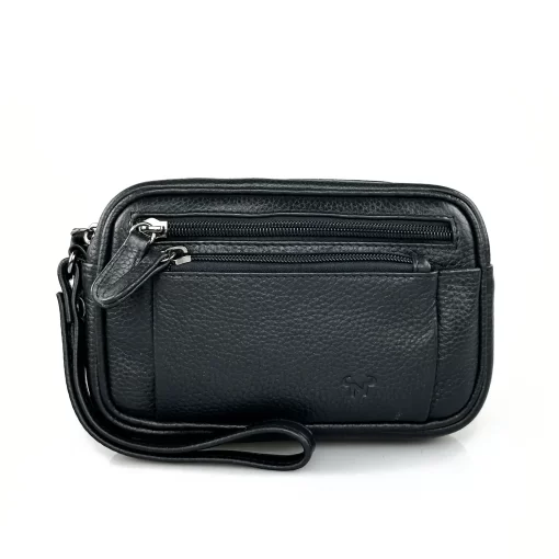 Δερμάτινο Ανδρικό Τσαντάκι Χειρός Calfnero C155S Μαύρο