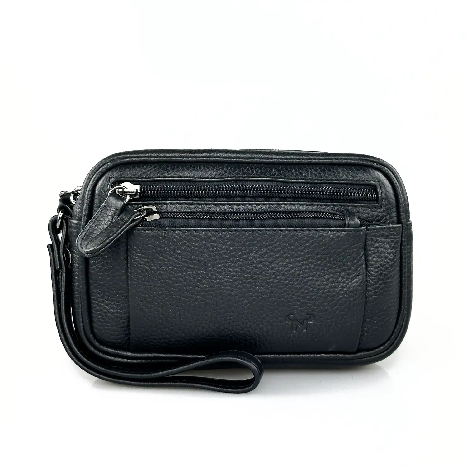 Δερμάτινο ανδρικό τσαντάκι χειρός Calfnero με πολλές θήκες φερμουάρ