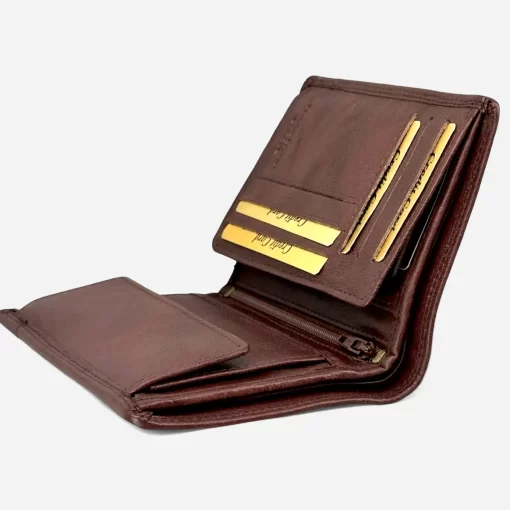 Δερμάτινο Ανδρικό Πορτοφόλι Calfnero C1920 Καφέ
