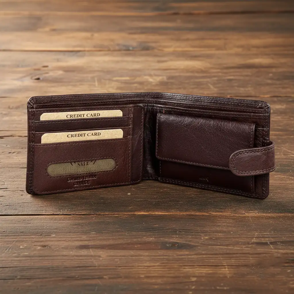 Ανδρικό δερμάτινο πορτοφόλι Calfnero C1921 καφέ