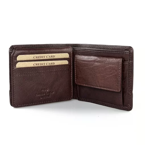 Δερμάτινο Ανδρικό Πορτοφόλι Calfnero C1923 Καφέ