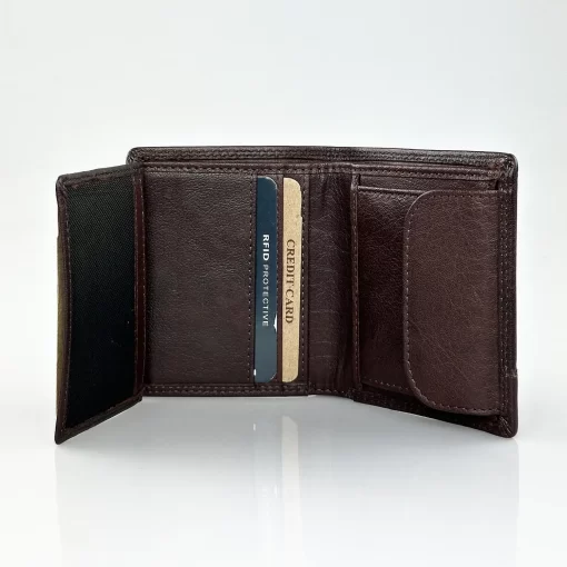 Δερμάτινο Ανδρικό Πορτοφόλι Calfnero C1924 Καφέ