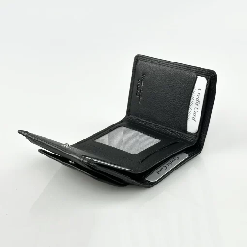 Δερμάτινο Γυναικείο Πορτοφόλι Μικρού Μεγέθους Calfnero C2004 Μαύρο