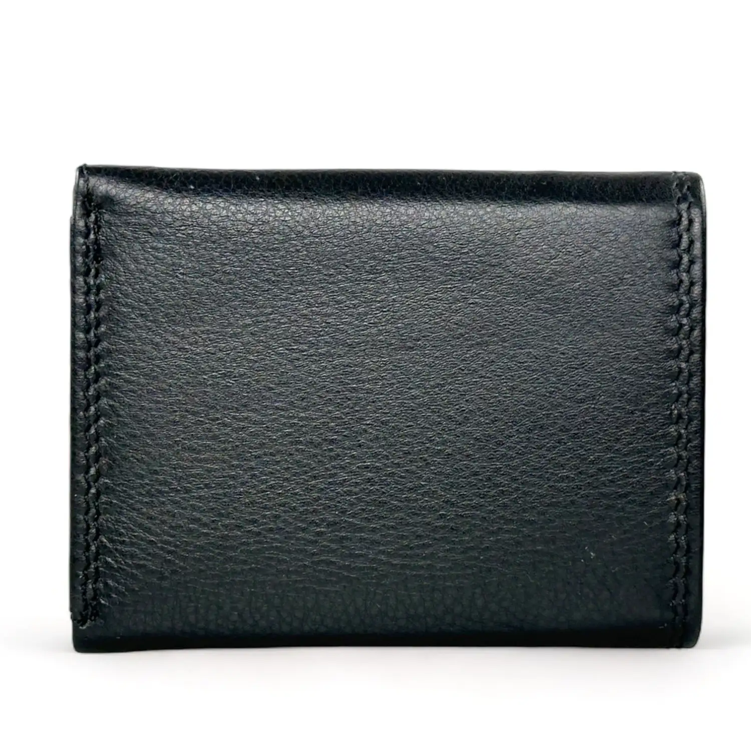 Μικρό μαύρο γυναικείο δερμάτινο πορτοφόλι Calfnero C2004 με εξωτερική θήκη κερμάτων.