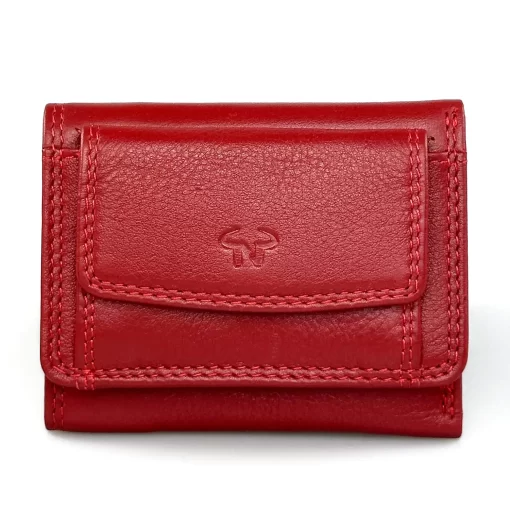 Δερμάτινο Γυναικείο Πορτοφόλι Μικρού Μεγέθους Calfnero C2004 Κόκκινο