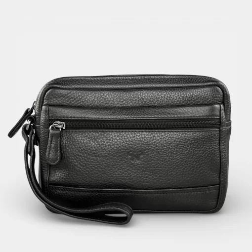 Δερμάτινο Ανδρικό Τσαντάκι Χειρός Calfnero C2040 Μαύρο