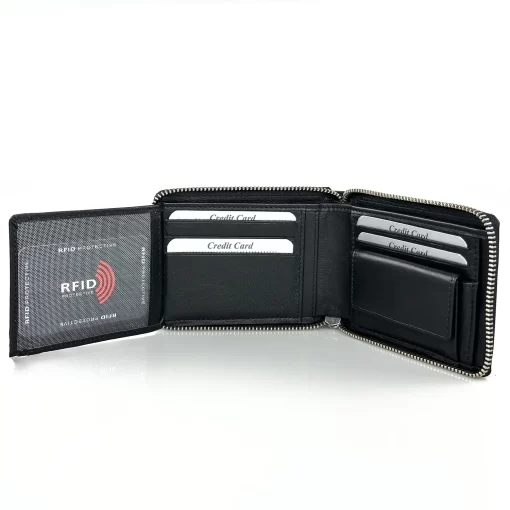 Δερμάτινο Ανδρικό Πορτοφόλι Calfnero C31609 Μαύρο