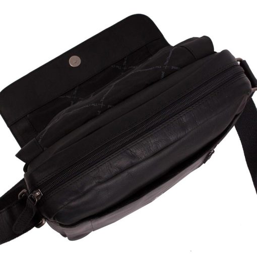 Tσάντα χιαστί δέρμα Chesterfield C48.055000-Μαυρο