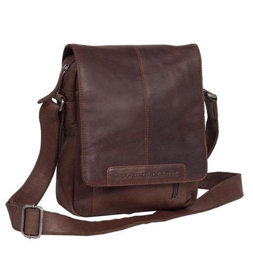 Tσάντα χιαστί δέρμα Chesterfield C48.055001-Καφέ