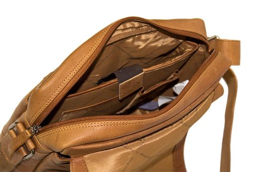 Tσάντα χιαστί δέρμα Chesterfield C48.055101-Καφε