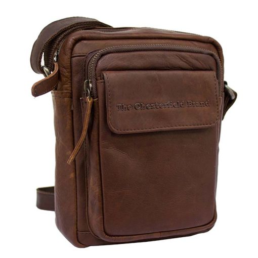 Tσάντα χιαστί δέρμα Chesterfield C48.071400-Μαυρο