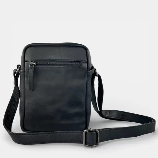 Δερμάτινη Τσάντα Ώμου Χιαστί Chesterfield Μαύρη C48.071400