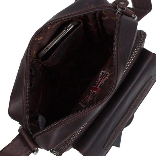Tσάντα χιαστί δέρμα Chesterfield C48.083701-Καφε