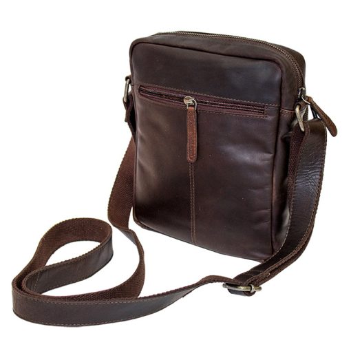 Tσάντα χιαστί δέρμα Chesterfield C48.083701-Καφε