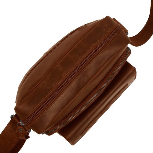 Tσάντα χιαστί δέρμα Chesterfield C48.083731-Καμελ