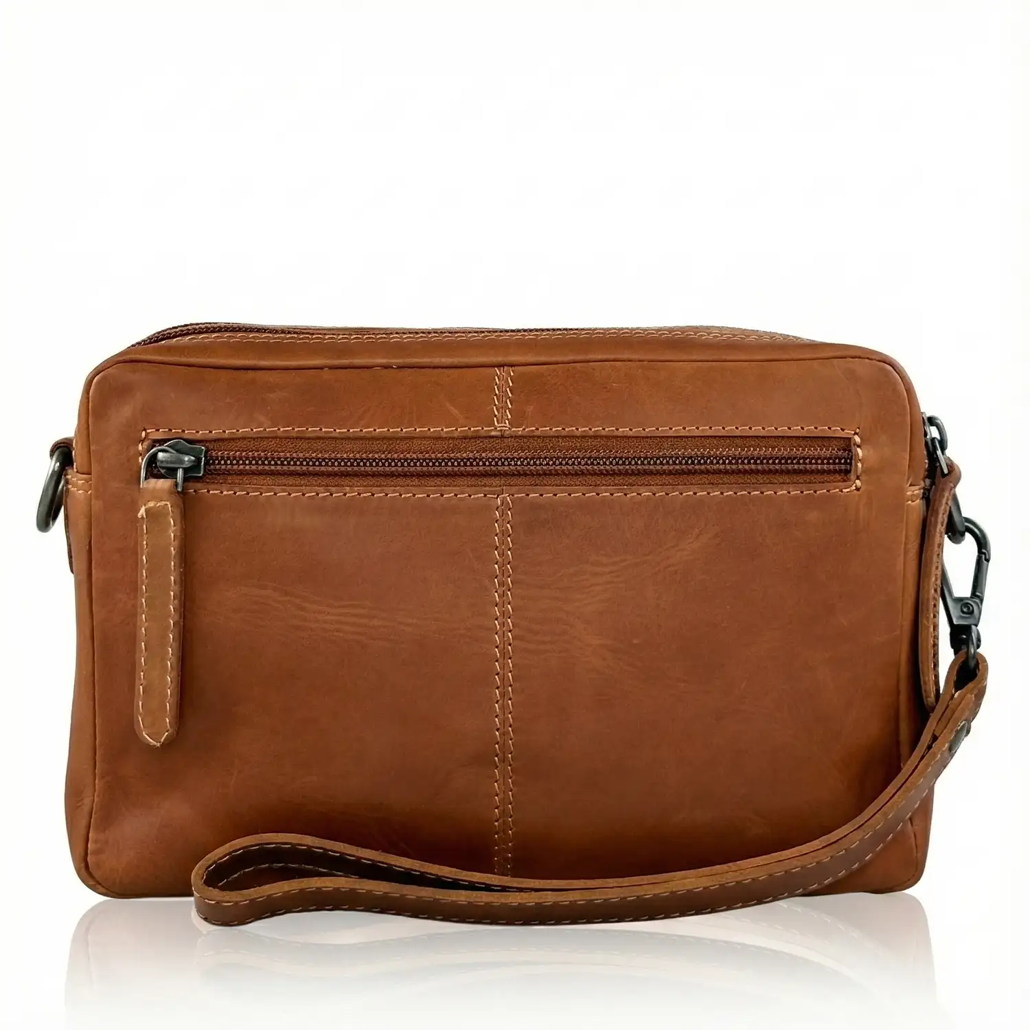 Δερμάτινο τσαντάκι ώμου και χειρός The Chesterfield Brand σε ταμπα χρώμα