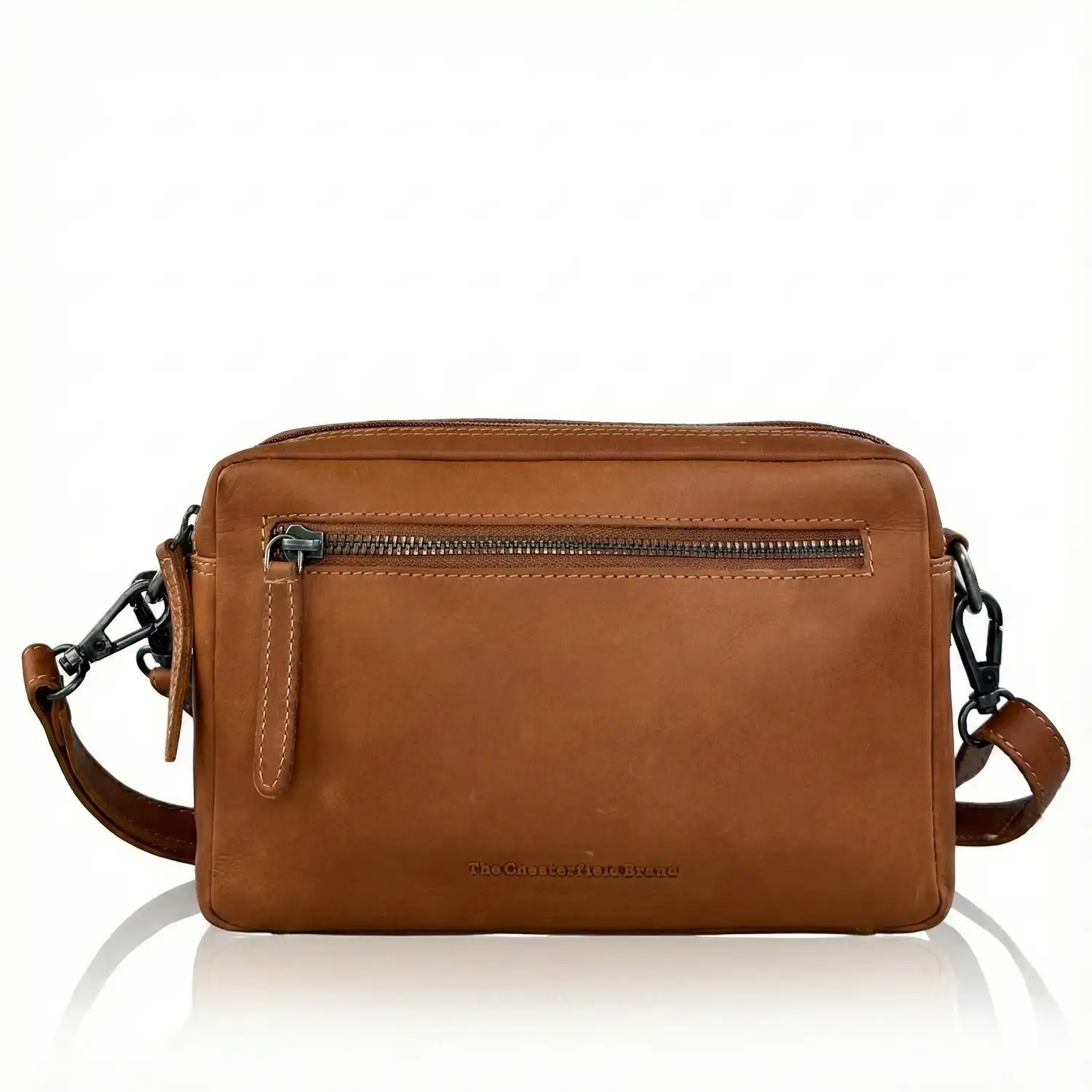 Δερμάτινο τσαντάκι ώμου και χειρός The Chesterfield Brand σε ταμπα χρώμα