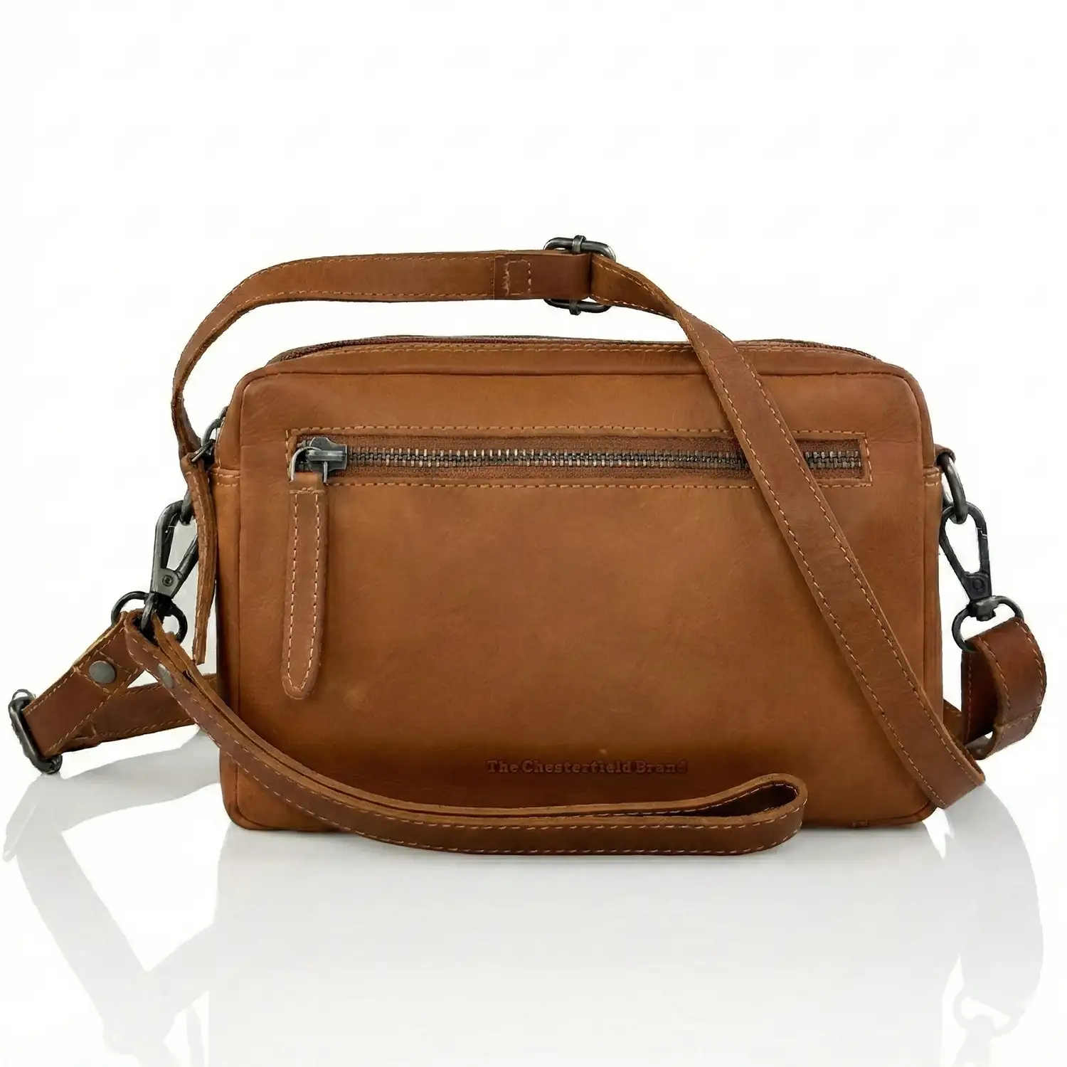 Δερμάτινο τσαντάκι ώμου και χειρός The Chesterfield Brand σε ταμπα χρώμα