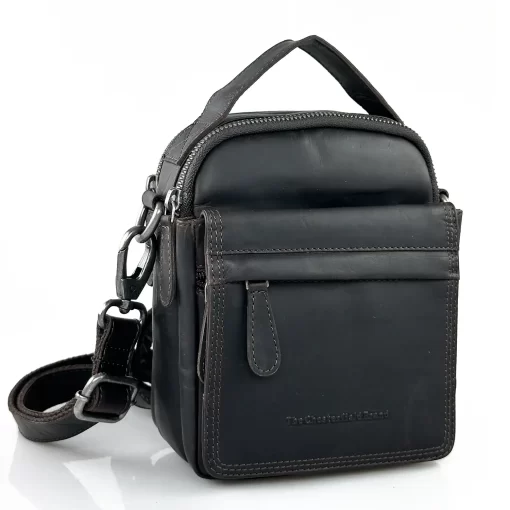 Ανδρική Τσάντα Ώμου Δέρμα Καφέ Chesterfield C48.182601