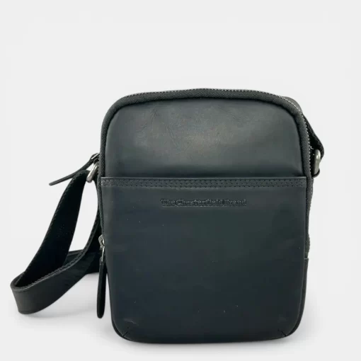 Ανδρική Τσάντα Ώμου Δέρμα Μαύρο Chesterfield C48.182700