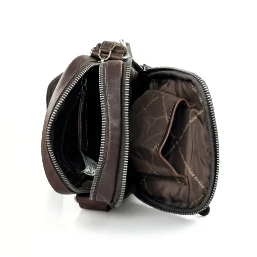 Ανδρική Τσάντα Ώμου Δέρμα Καφέ Chesterfield C48.182701