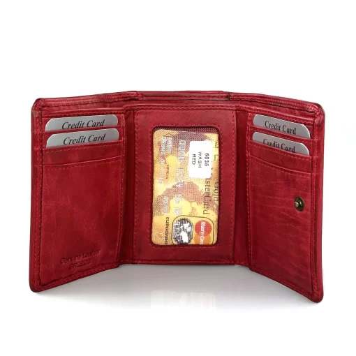 Δερμάτινο Γυναικείο Πορτοφόλι Calfnero C5035 Κόκκινο