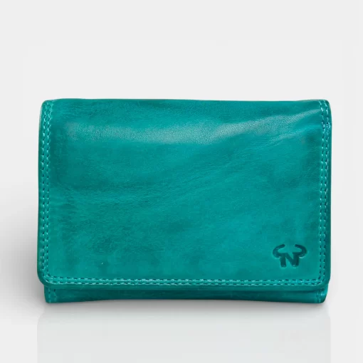 Δερμάτινο Γυναικείο Πορτοφόλι Calfnero C5035 Τιρκουάζ