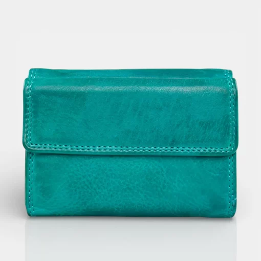 Δερμάτινο Γυναικείο Πορτοφόλι Calfnero C5035 Τιρκουάζ