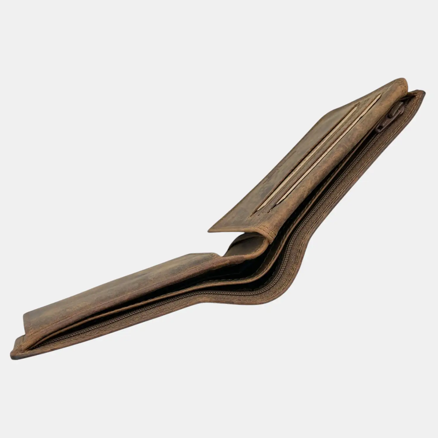 Ανδρικό δερμάτινο πορτοφόλι Calfnero C918 Hunter καφέ ανοιχτό