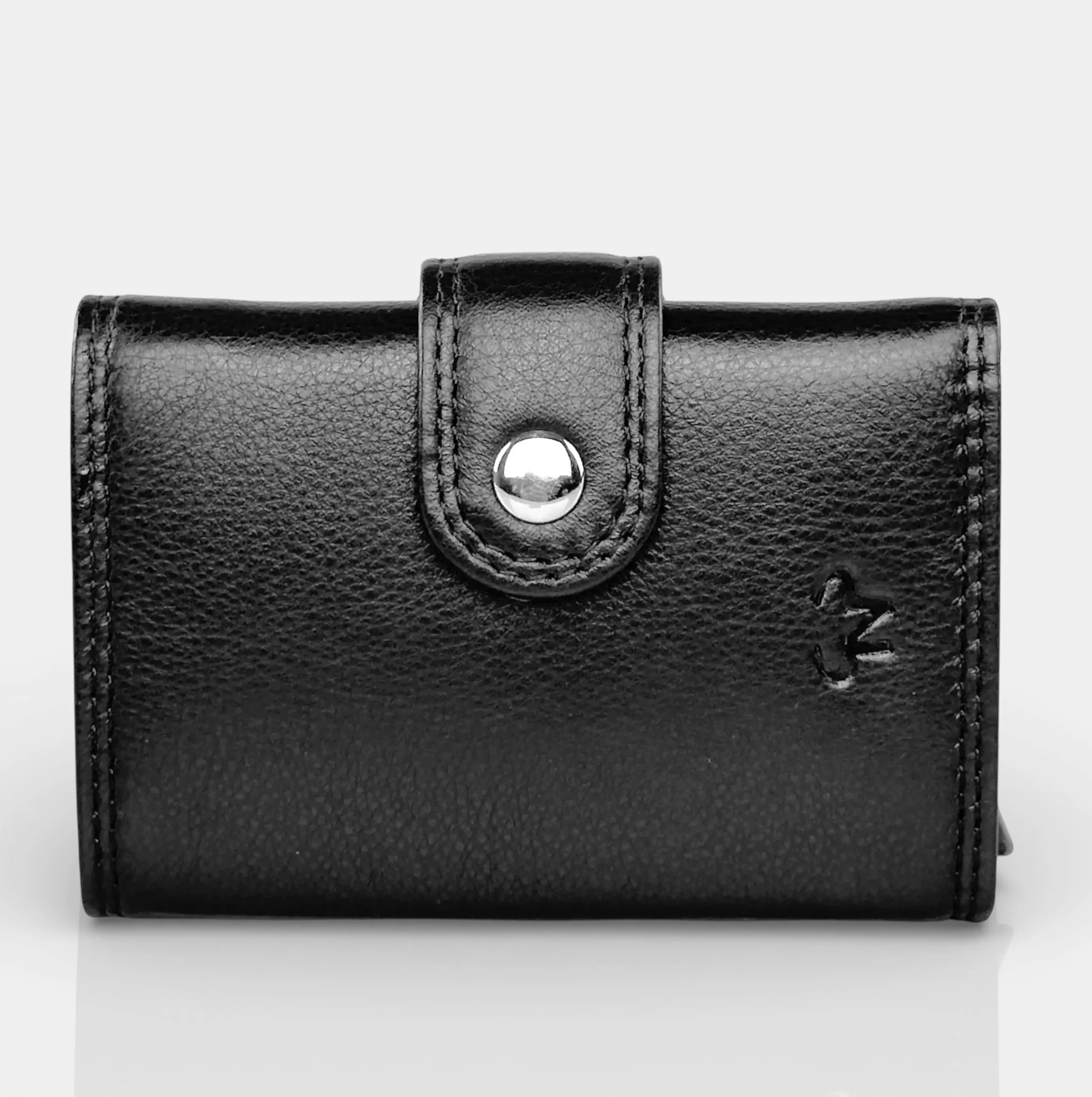 Δερμάτινο πορτοφόλι καρτοθήκη Calfnero C990 μαύρο με μηχανισμό RFID