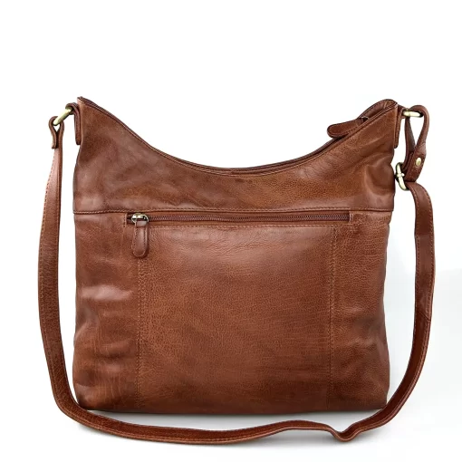 Δερμάτινη Τσάντα Ώμου/Χιαστί Calfnero C99899 Κονιάκ