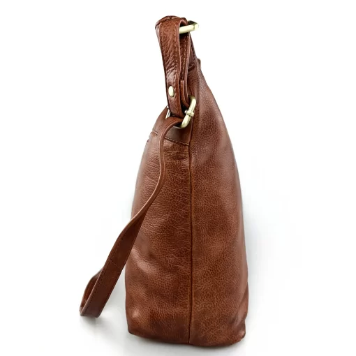 Δερμάτινη Τσάντα Ώμου/Χιαστί Calfnero C99899 Κονιάκ
