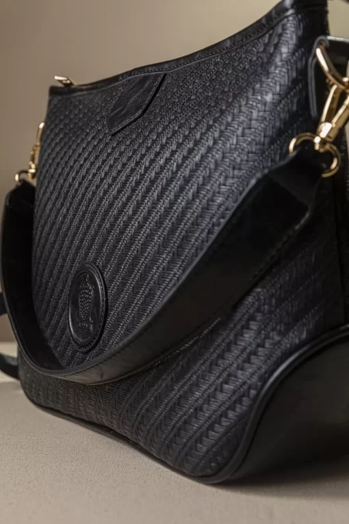 Ψάθινη Γυναικεία Τσάντα Ώμου Χιαστί Fragola CA33 Μαύρο