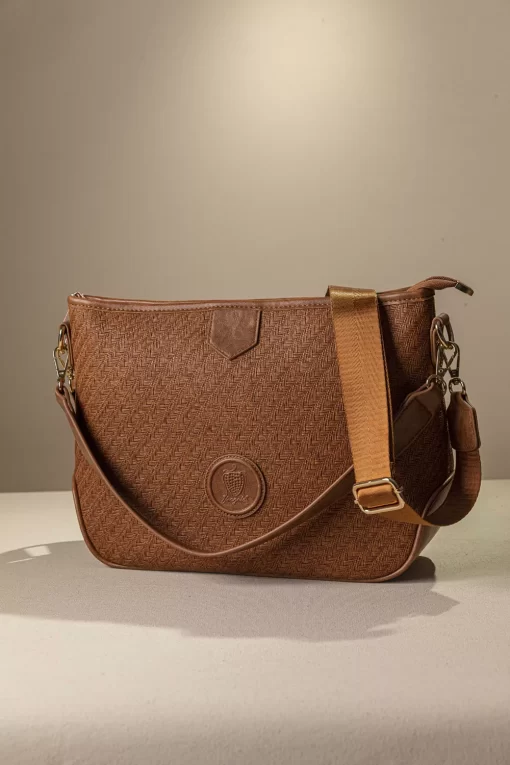 Ψάθινη Γυναικεία Τσάντα Ώμου Χιαστί Fragola CA33 Καφέ